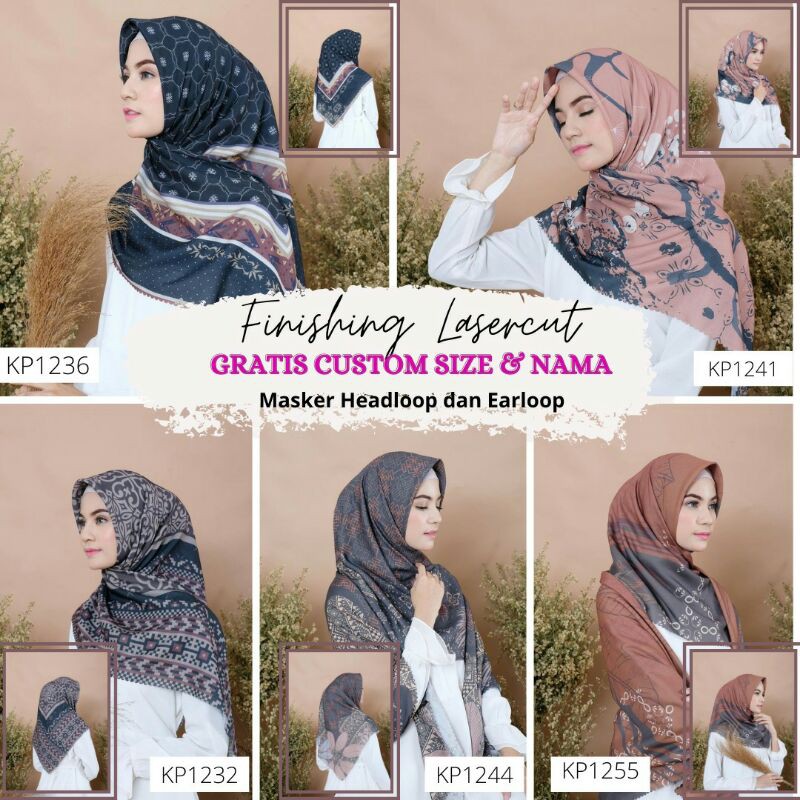 Hijab | Kerudung Voal | Scarf Printing GRATIS Custom Nama