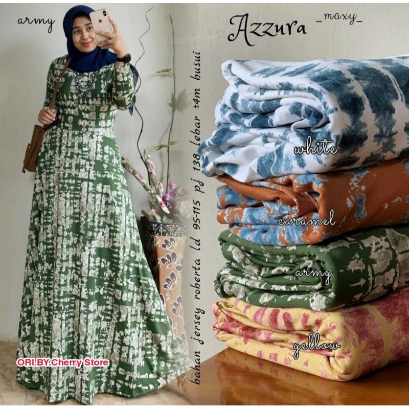 GAMIS AZZURA, BAHAN JERSEY ROBERTA HQ, LD.95-115 PB.138, BUSUI, LEBAR BAWAH ±4meter