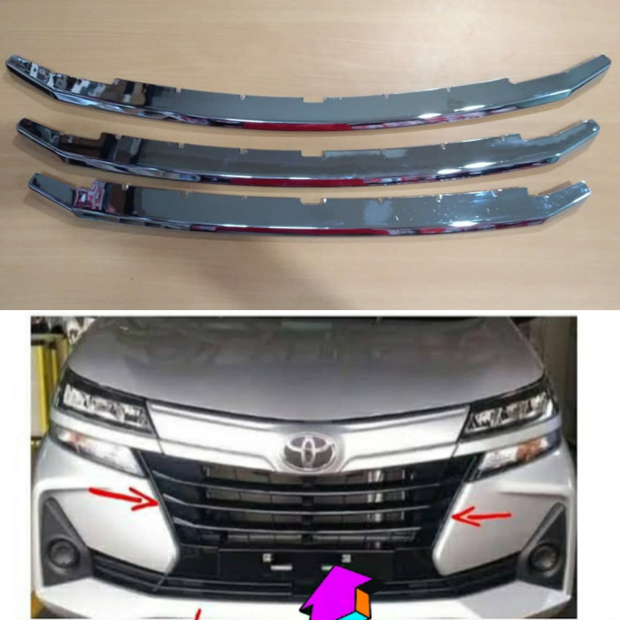 List lis grille grill bumper DEPAN TOYOTA grand new AVANZA / xenia 2019 2020 2021 crome chrome tempel