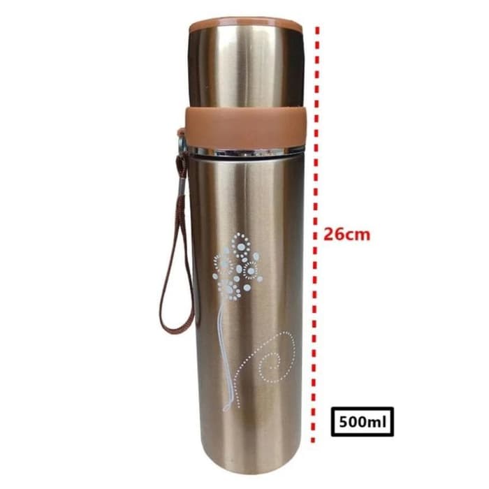 FM - Botol Minum Thermos Vacuum Flask 500 ml Stainless Metalik