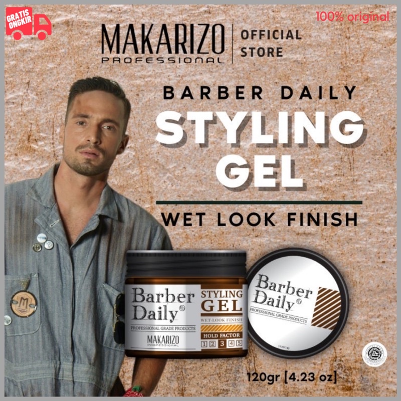Jual Makarizo Professional Barber Daily Wet Look Styling Gel 120 mL