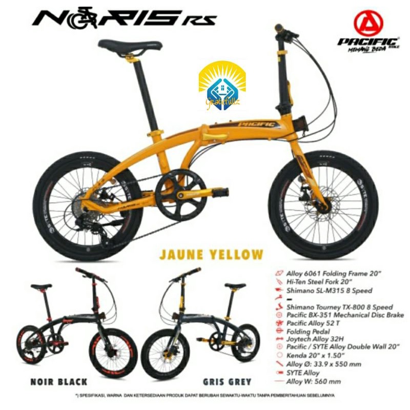 Sepeda lipat 20 inch Pacific NORIS RS alloy , cakram