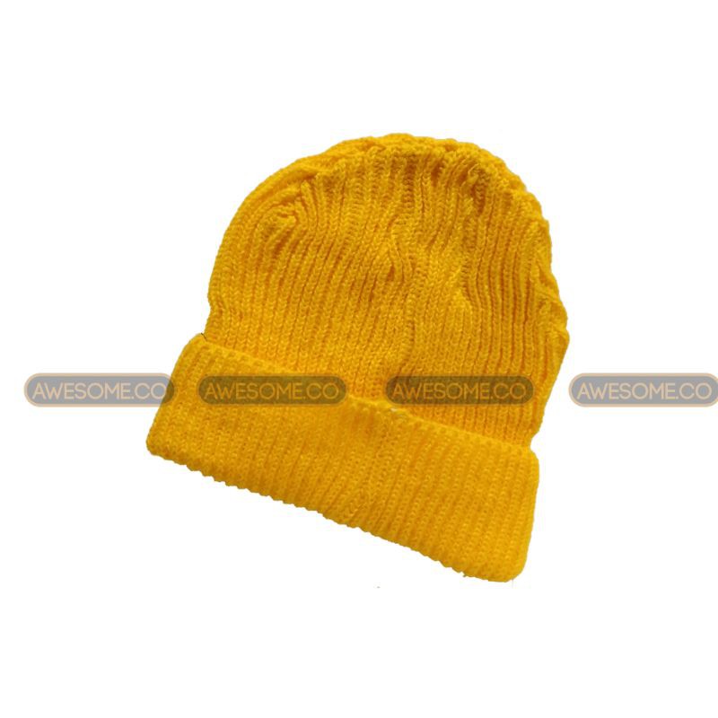 Kupluk Skymo Beani Hat Kupluk Tebal Beanie Kuning Cowo Wanita