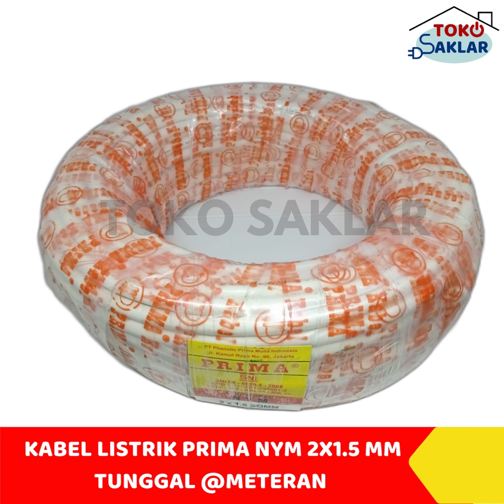Kabel Prima/Supreme NYM 2x1.5 Tunggal @Meteran