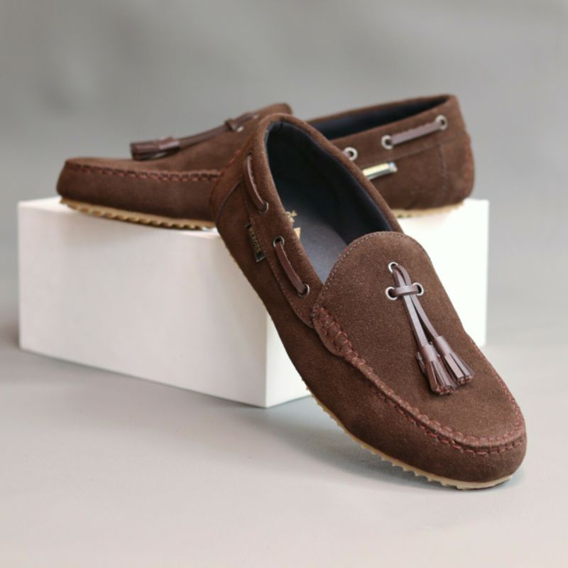 HARALD | Sepatu Loafers Pria Kasual Kulit Suede Original Sepatu Santai Cowok