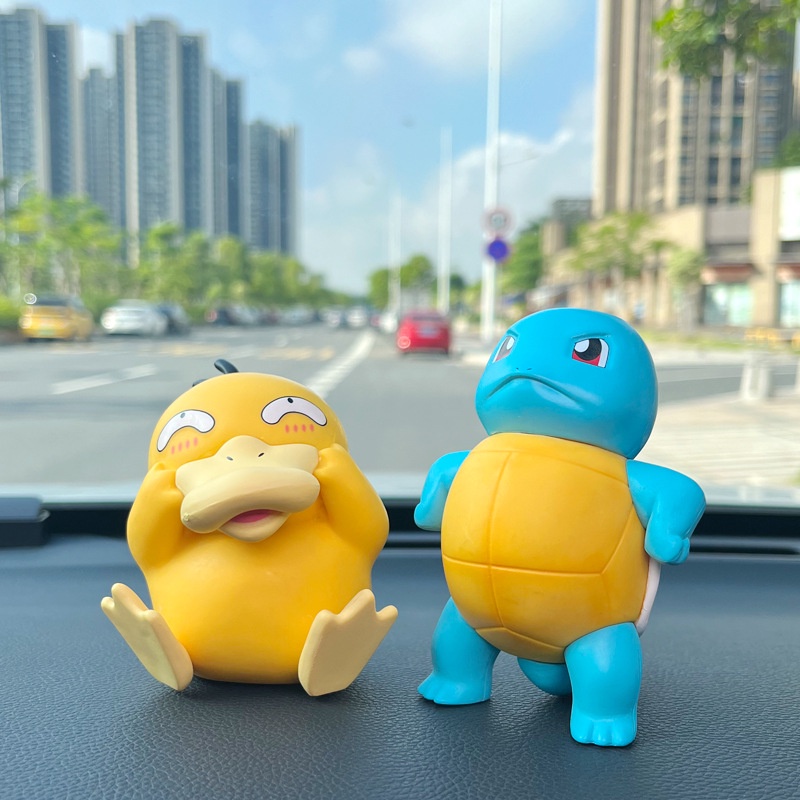 Mainan Action Figure Pokemon Psyduck Squirtle Bahan PVC Untuk Dekorasi Mobil