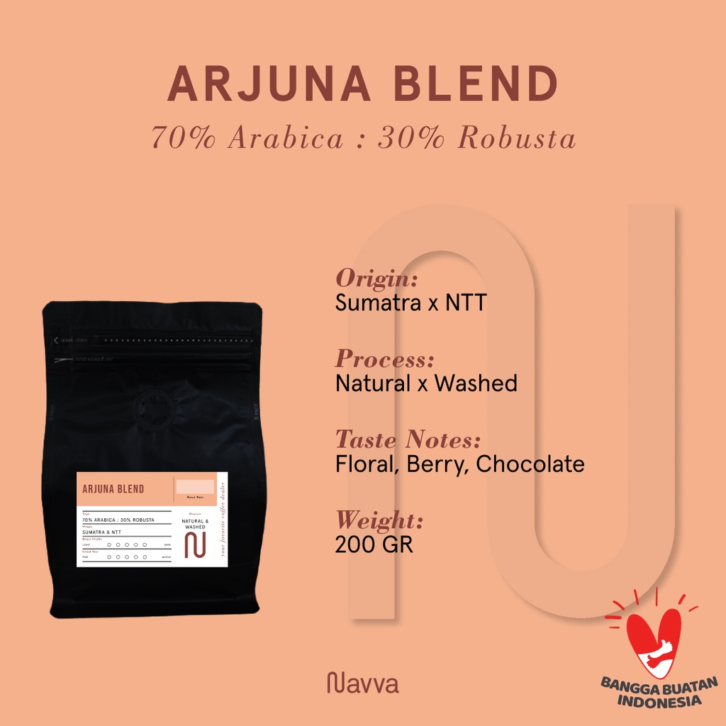 

Biji Kopi Susu / Coffee Beans Espresso Arjuna Blend Arabica Fine Robusta 200 Gram