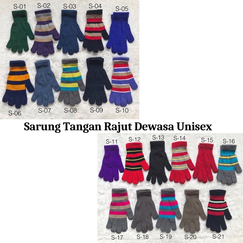 SATU PASANG Sarung Tangan Rajut Sarung Tangan Motor Unisex (Pria / Wanita) Dewasa