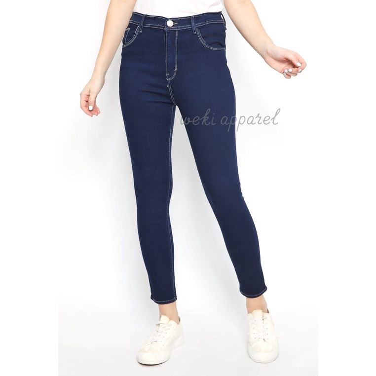 Weki Highwaist Jeans Skinny Deep Blue