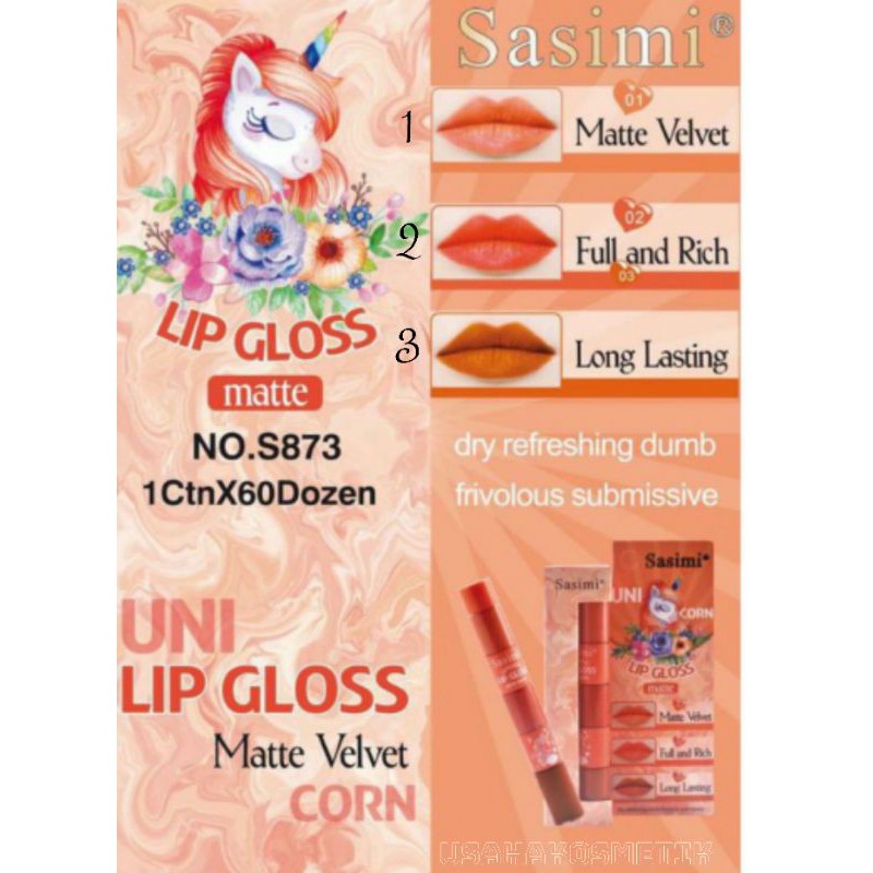 PROMO perpcs LIP GLOSS MATTE HASAYA GIRL 3WARNA