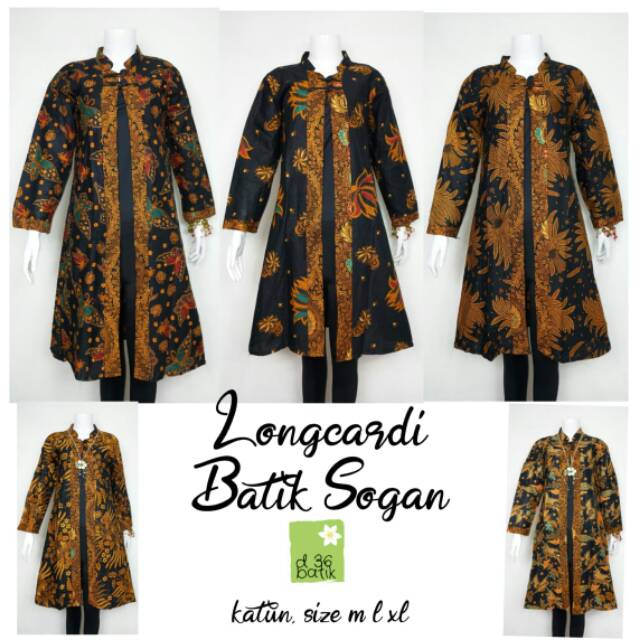 Longcardi Batik Sogan Kardigan Panjang Wanita Cantik Katun Premium Modern High Quality