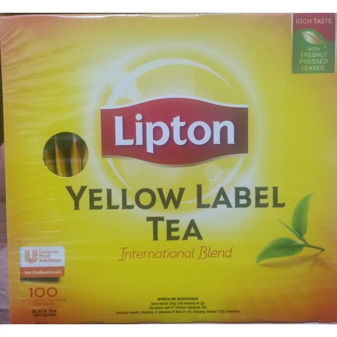 

LIPTON YELLOW LABEL TEA ENVELOPED TEA BAGS TEH CELUP 200G