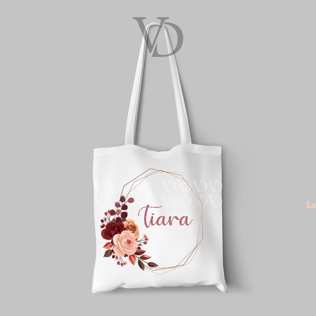 CUSTOM NAMA / TOTE BAG LINE BAHAN KANVAS MOTIF nama / SOUVENIR WEDDING /  korean TOTE BAG / hadiah wedding / custom tote bag nama