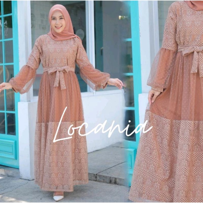 Natasya Dress Lokanis Dres Venna Gamis Kondangan Kekinian Doti Full Furing Maxy Dress Brokat Remaja Terbaru Dres Kondangan Seragaman Pernikahan Lebaran Terbaru Gamis Pesta Venna Dress Tile Apply Tali Full Puring Muslimah Furing Dres Cantik