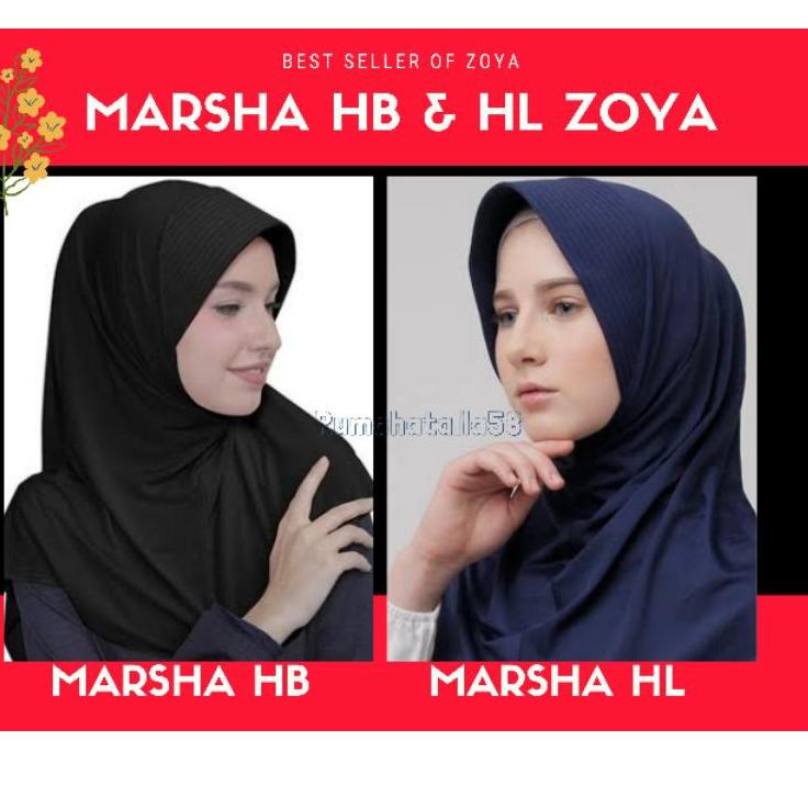 Zoya Bergo Hijab instan Marsha HB & HL  (HITAM DAN GARANSI ORIGINAL) [PYF.27Jn22d]