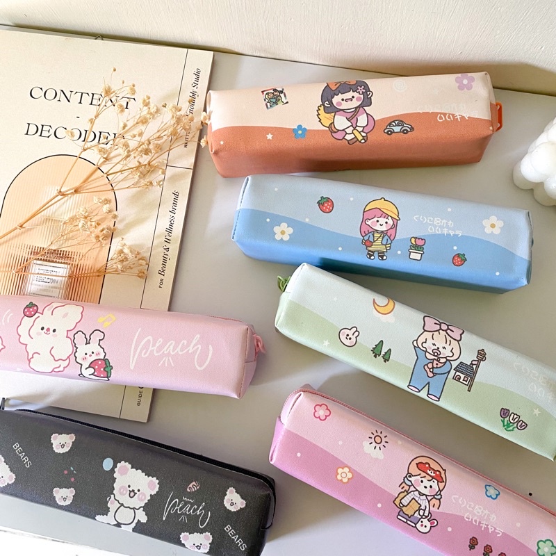 

[aisyjournal] Kotak Pensil, Pouch Aesthetic Korean Style, wadah pensil pastel murah for study