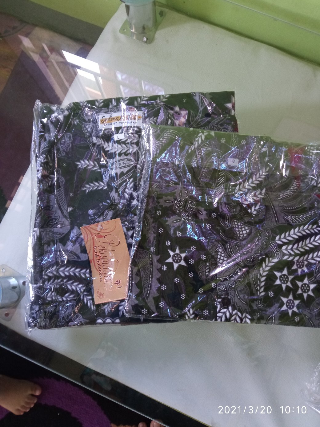 Couple Ayah Anak Batik Manggar Abu Abu