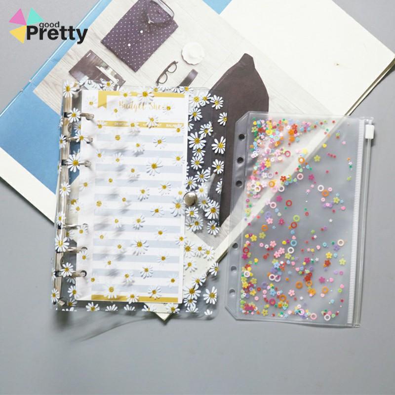 Buku Notebook / Catatan / Diary A6 Cover PVC Transparan Motif Bunga Daisy - PD