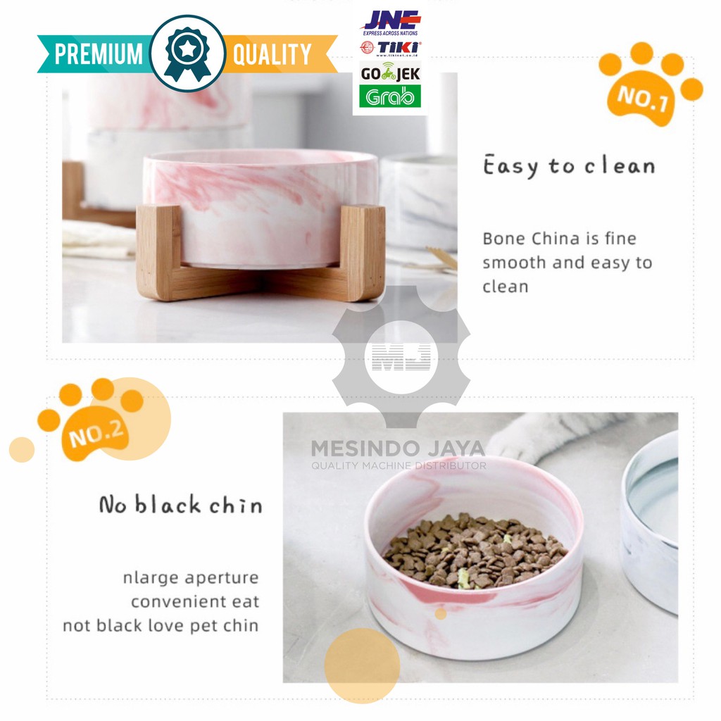 Mangkuk Makan Anjing Kucing Keramik Marbel / Pet Food Bowl Ceramic Marble Dog Cat PREMIUM