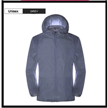 Jaket Olahraga Parasut Jaket Running Sepeda Waterproof Pria Wanita-Abu misty