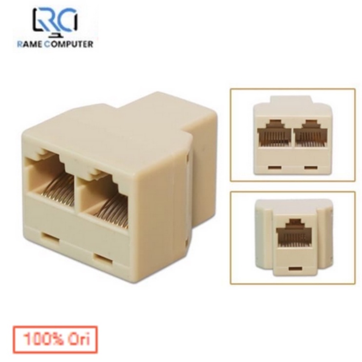 BAREL RJ45 Input 1 output 2 sambungan UTP DOUBLE OUT