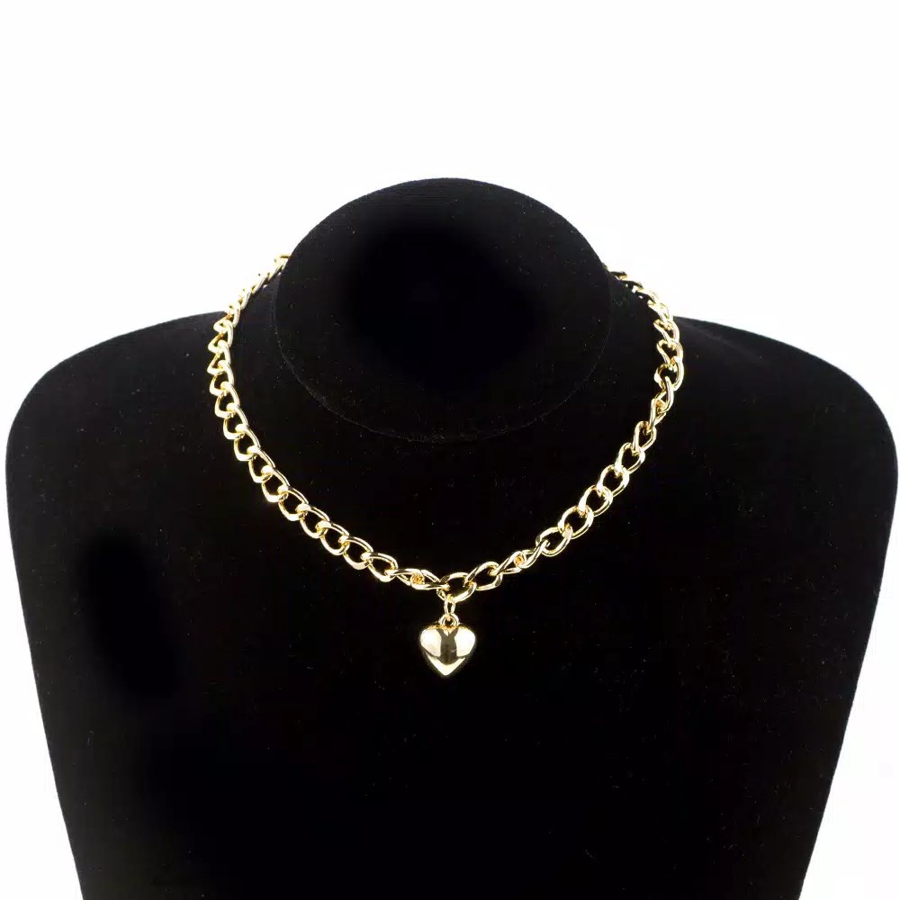 Kalung Cinta Korea Model Choker Gold Silver Necklace Of Love