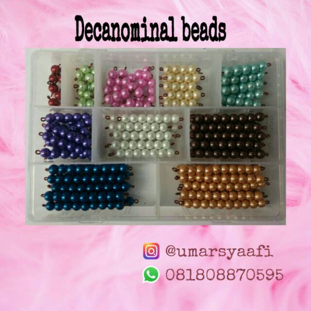 Decanominal math beads ~ manik/mote montessori ~ Apparatus Montessori