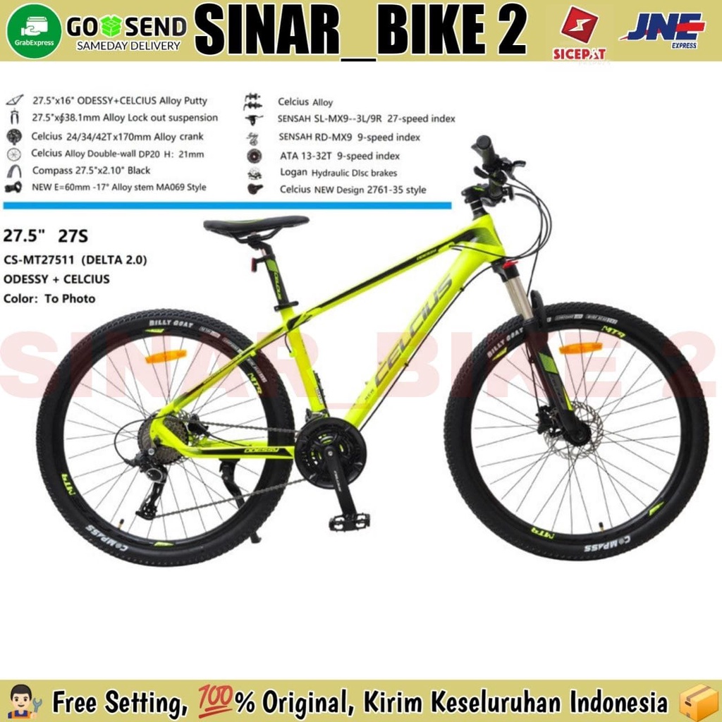 Sepeda Gunung 27,5 MTB CELCIUS ODESSY DELTA Alloy 27 Speed Hidrolik