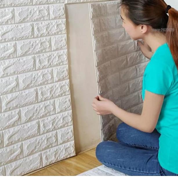 Paket 10 Lembar Wallpaper BrickFoam 70x38cm Tebal 3mm