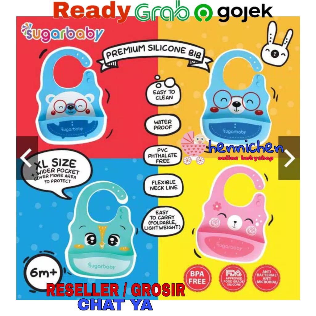 Sugar Baby Premium Silicone BIB XL Size / Silicone Bib NATURE SERIES SUGARBABY SLABER SILIKON BAYI TATAKAN MAKAN BAYI