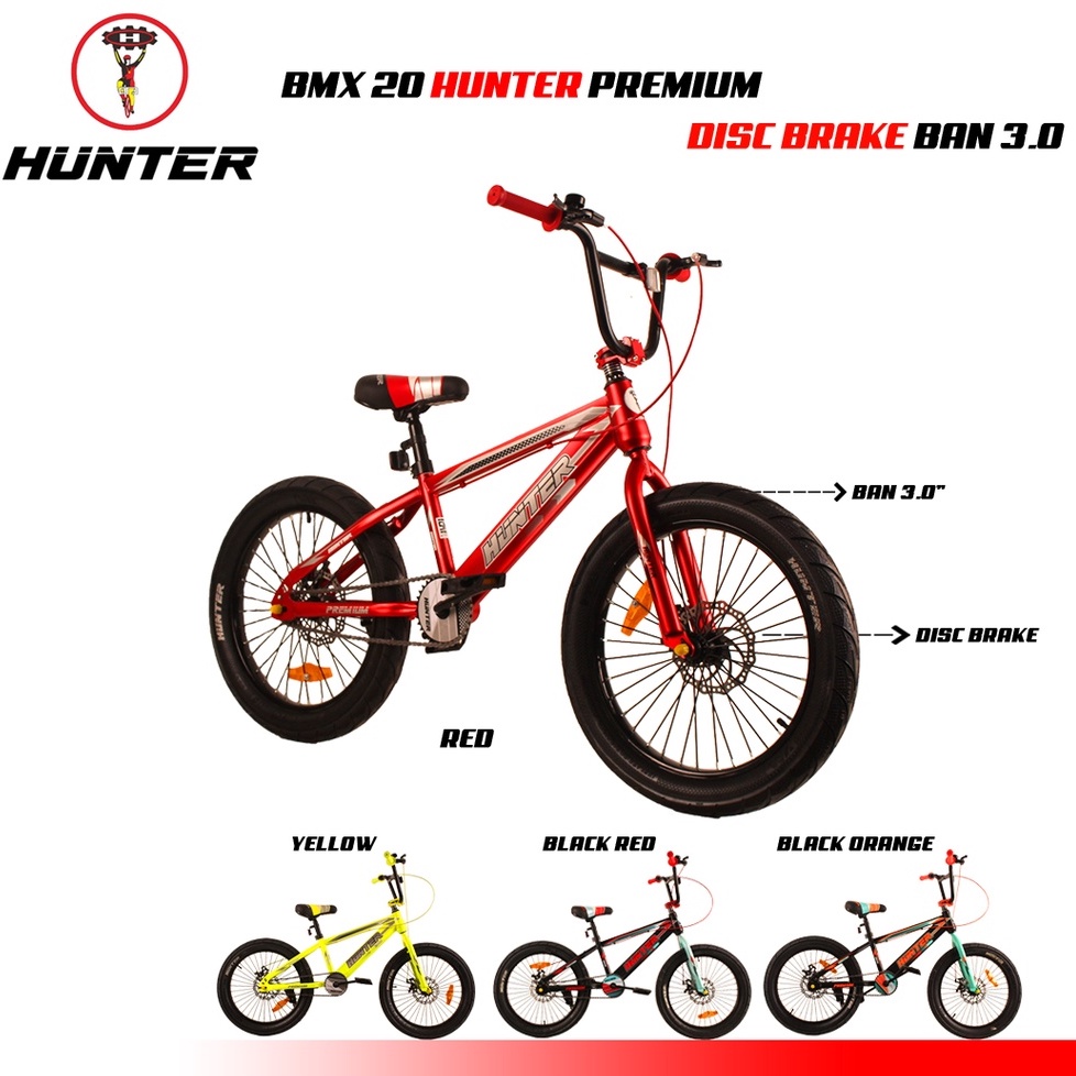 SEPEDA BMX 20 HUNTER PREMIUM DISC BRAKE BAN 3.0