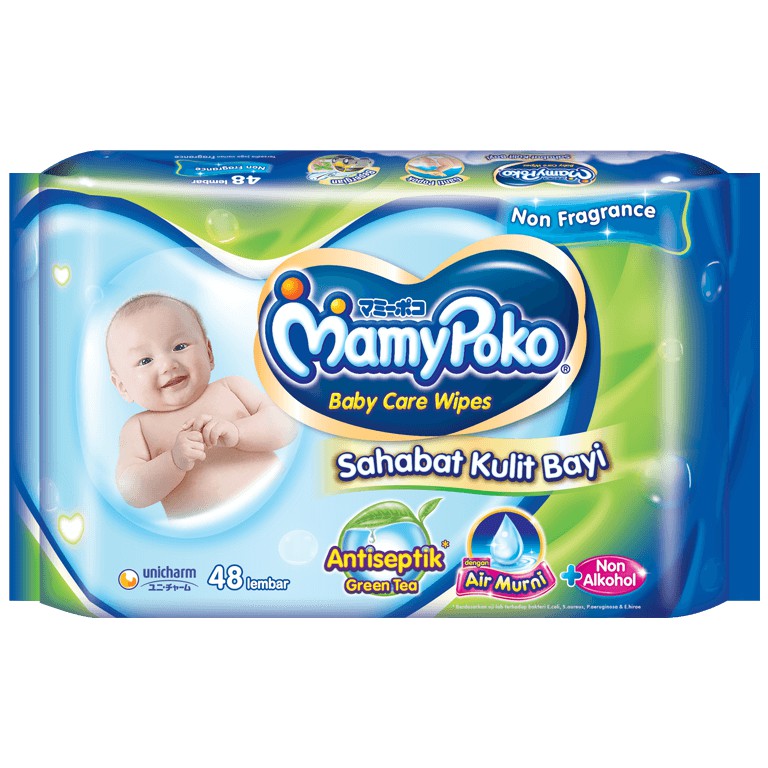 Mamypoko baby care wipes non alkohol 50s 48s