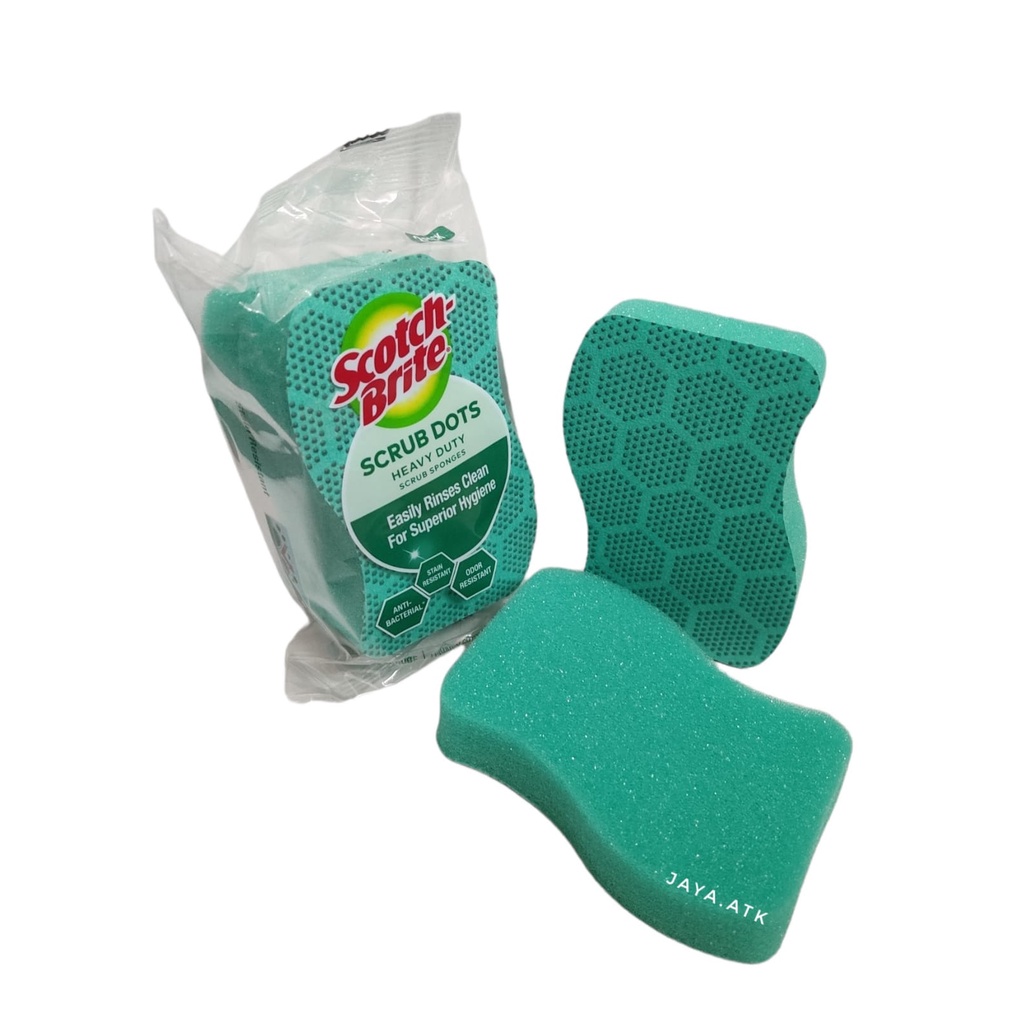 SPONS SABUT CUCI PIRING SCOTCH BRITE SCRUB DOTS HEAVY DUTY SD-HD ISI 2