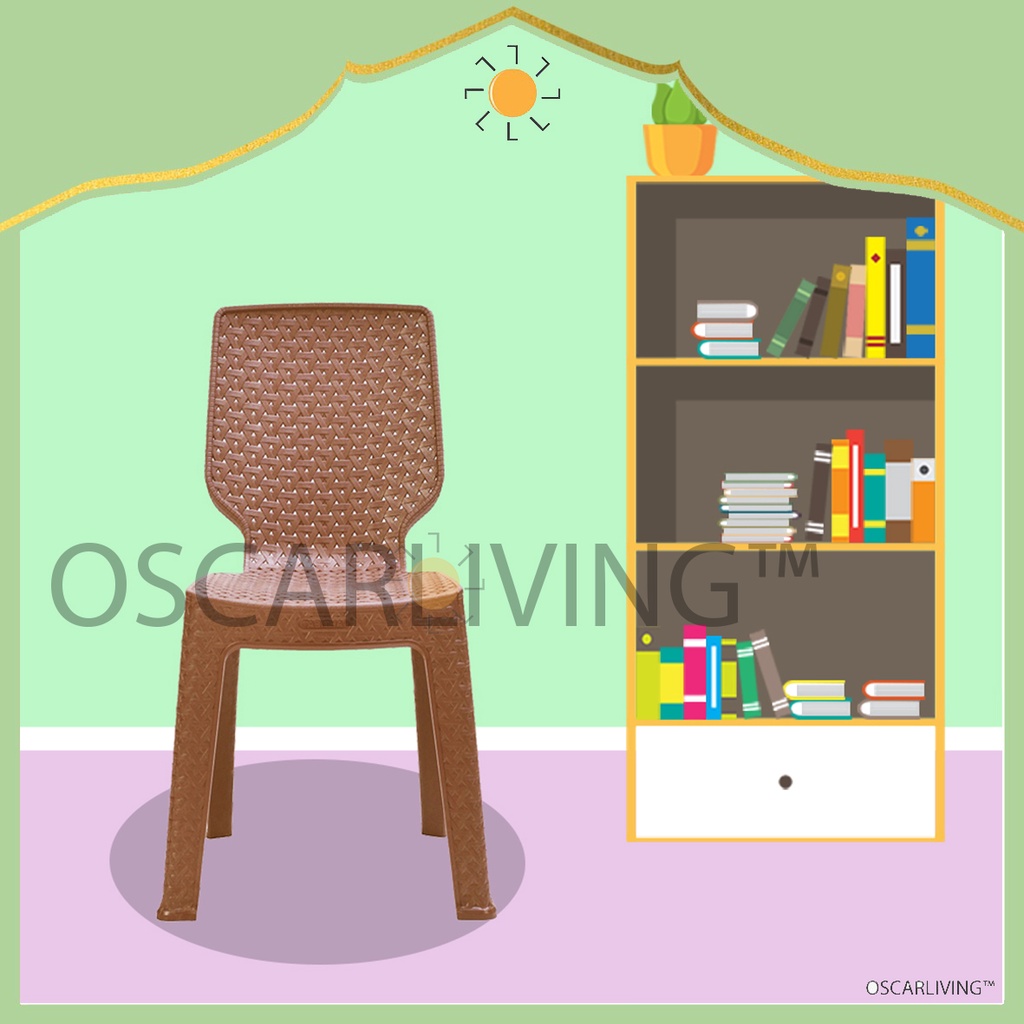 Tabitha Kursi Sender / Kursi Plastik Motif Rotan / Kursi Santai