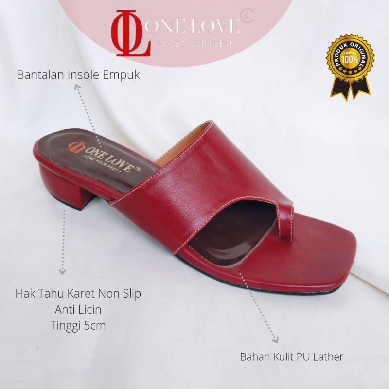 Sandal Wanita Hak Tinggi  One Love Original Sendal Weges Wanita Hak Tinggi 5cm Sandal Cewek kekinian
