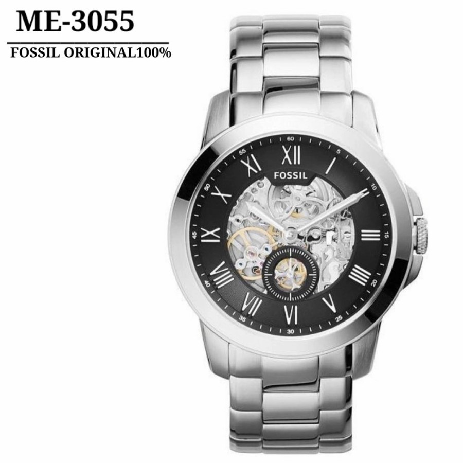 Best Seller Jam Tangan Fossil ME3055 - ME 3055 Automatic Strap Stainless Jam Tangan Pria Mewah Best 