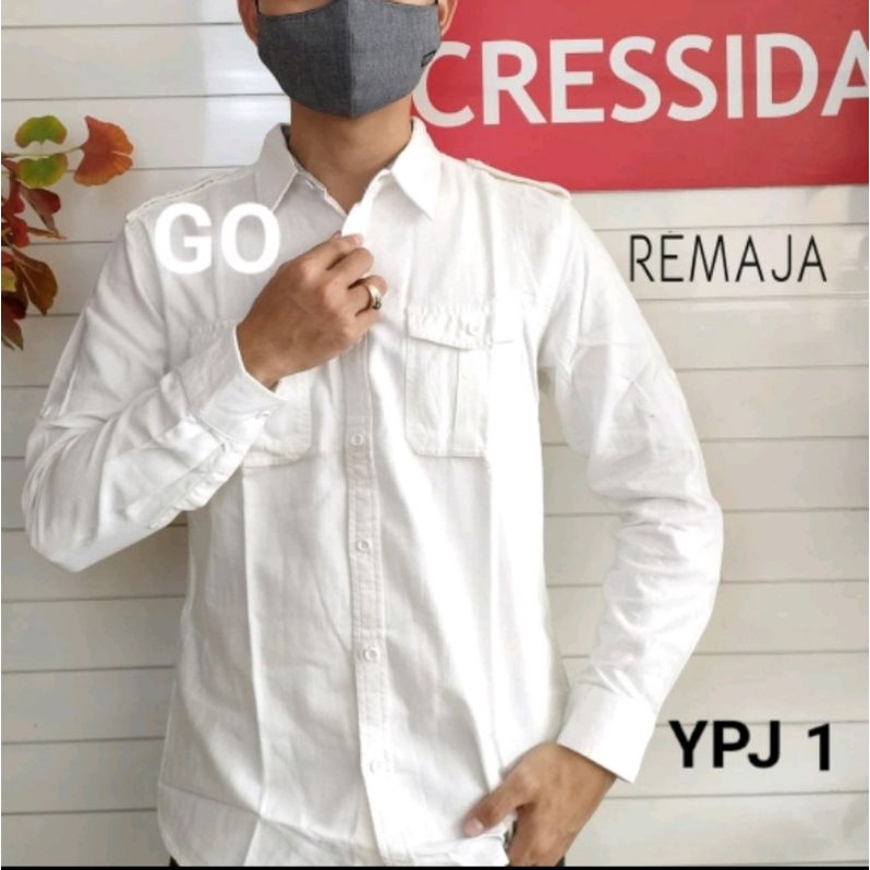 Kemeja pria lengan panjang CRESSIDA ORIGINAL white