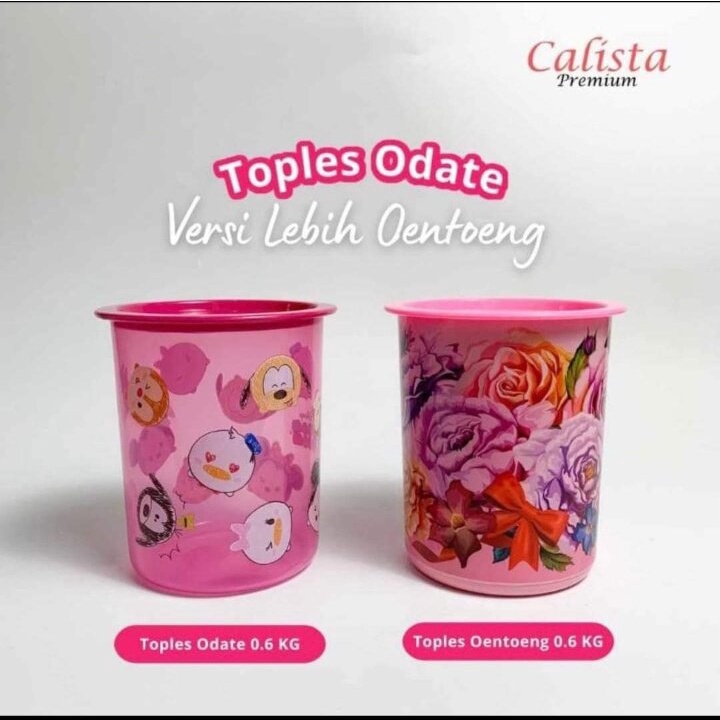 Toples Makanan Warna Warni 600 Gram / Calista Odate Motif Colour / Tempat Penyimpan Makanan