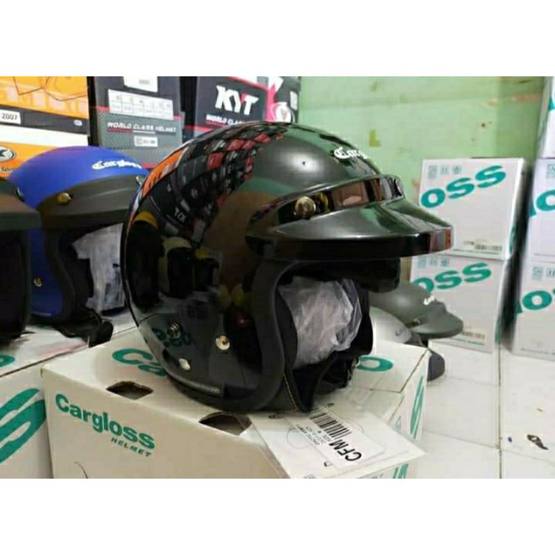 helm cargloss hitam glossy original