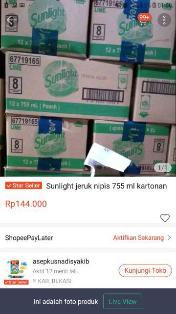 Sunlight Jeruk Nipis 755 Ml Kartonan