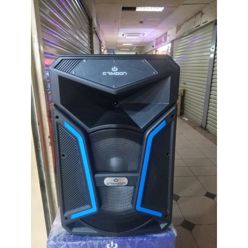 speaker metting wireles portable CRIMSON CR 1558 15inch dua mic pegang pegang
