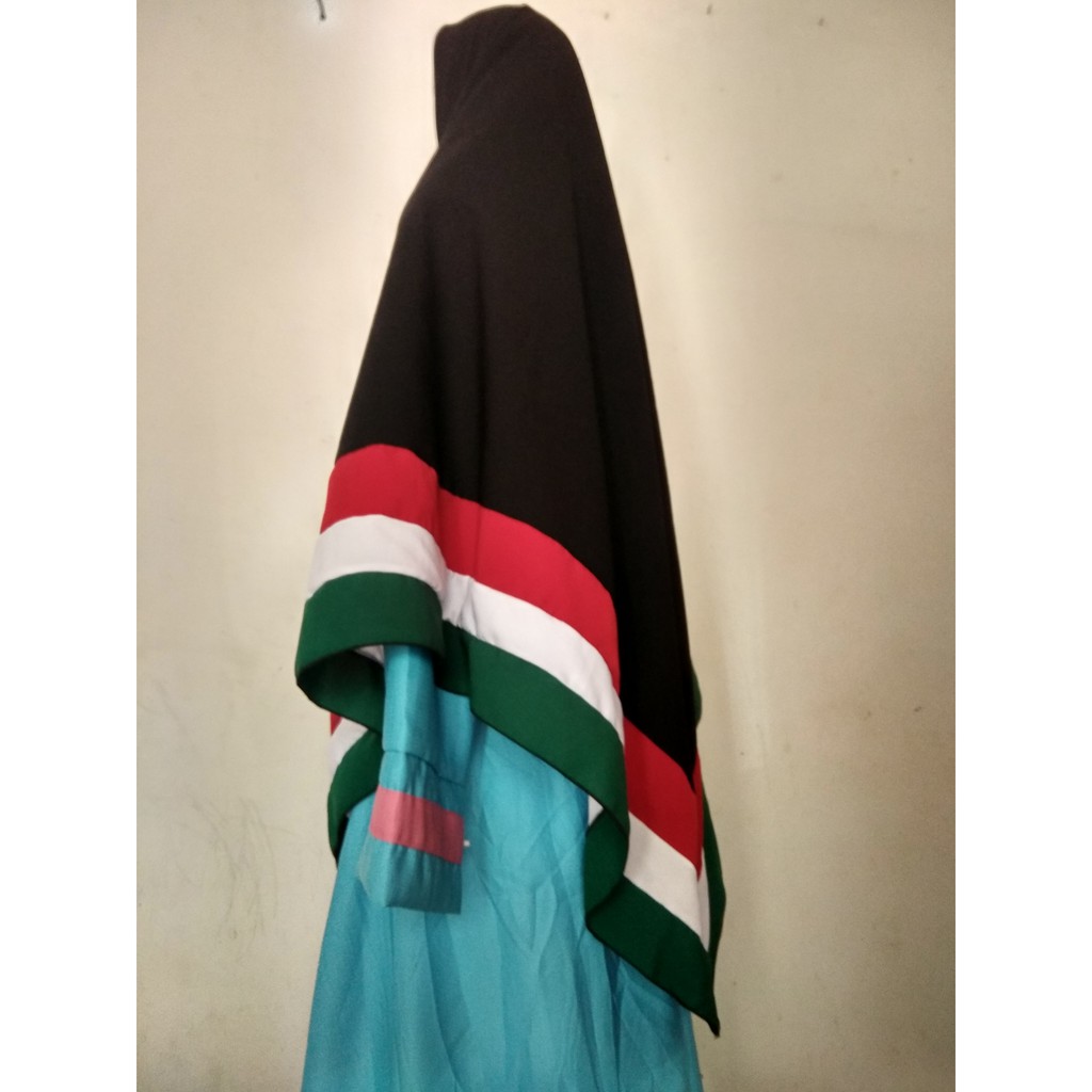 Jilbab segiempat palestin 2 sisi Size M bendera palestina khimar Palestine bergo syari krudung