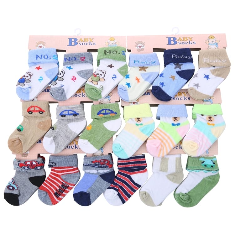 kaos kaki Bayi 3in1 (isi 3 pasang) kaos kaki bayi motif karakter lucu laki laki perempuan anti slip dan tanpa anti slip / baby socks import SNI murah