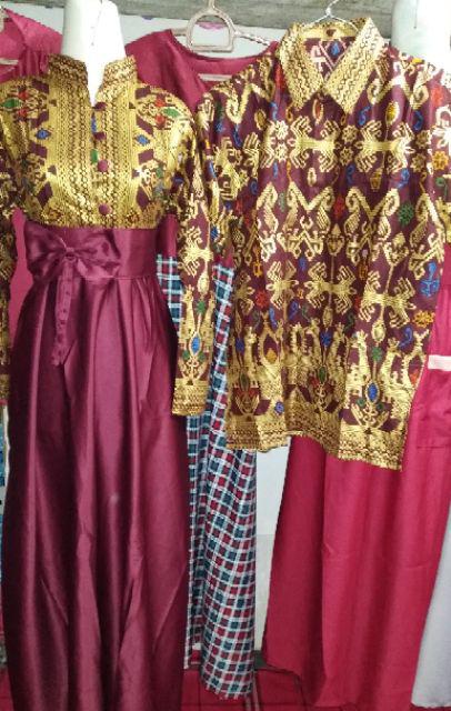 Bg - Batik Couple Keluarga Family Ramadhani Rafa Maura Couple - Sania Ruffle Batik Couple Ori Ndoro