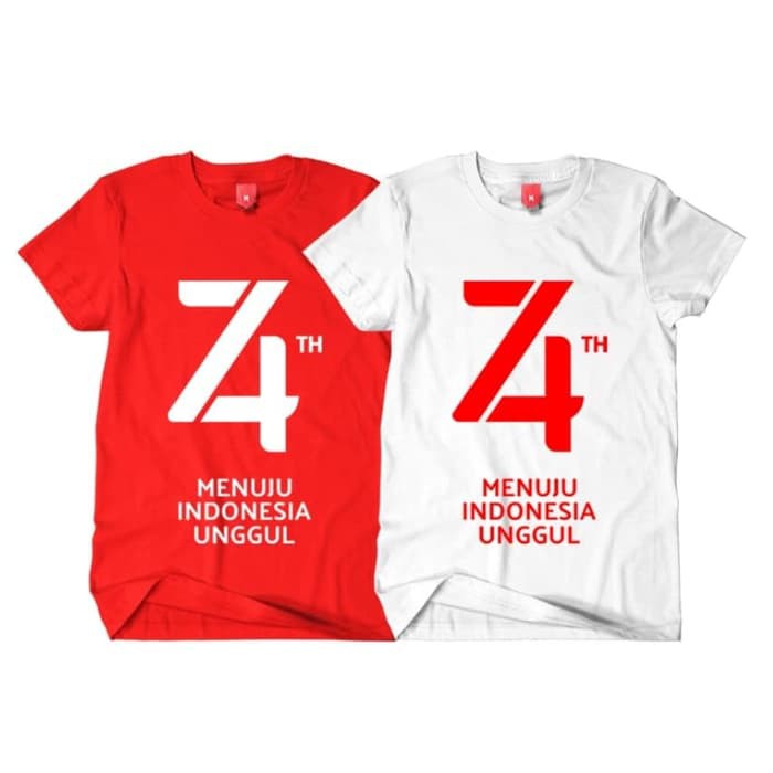 Baju Kaos 17 Agustus ke 74 Kemerdekaan Indonesia Pria Wanita