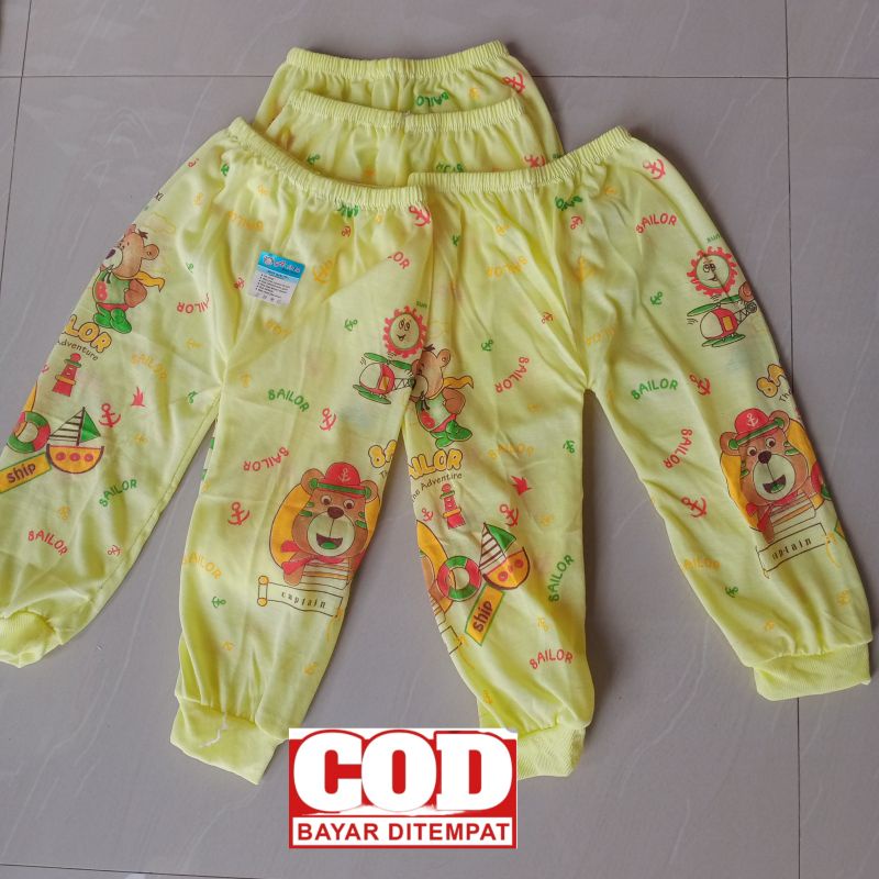 1lusin Celana bayi panjang SABLON ukuran S,M,L,XL