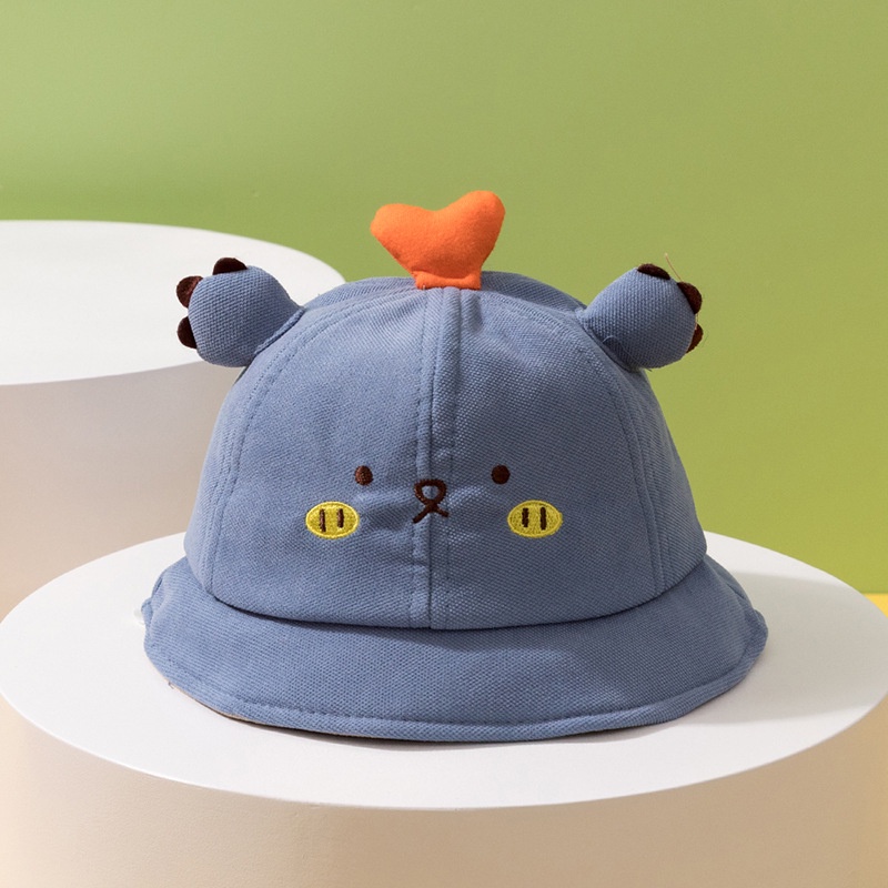 Topi Bucket Bayi Topi Anak Bayi Import Victori Fashion Baby Bucket Hat-Arlo Biru