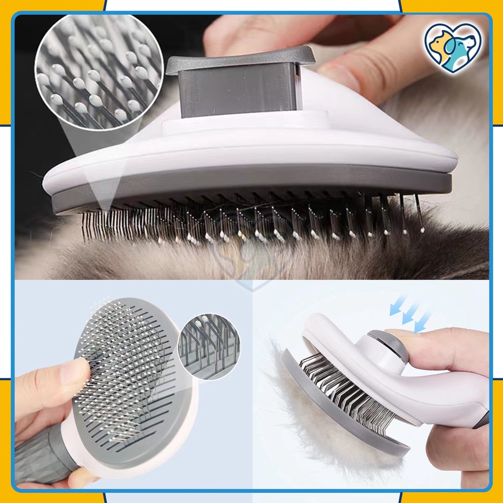 Sisir grooming Kucing Anjing F01 Pet Grooming Brush Sisir Perawatan Peliharaan