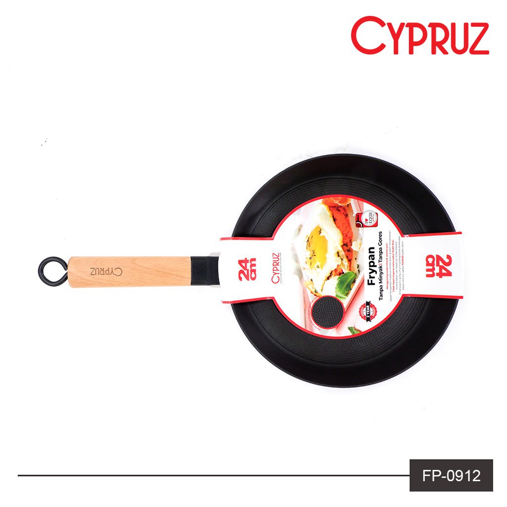 Fry Pan Cast Iron Cypruz Non Stick FP-0912 24 cm Wajan Penggorengan