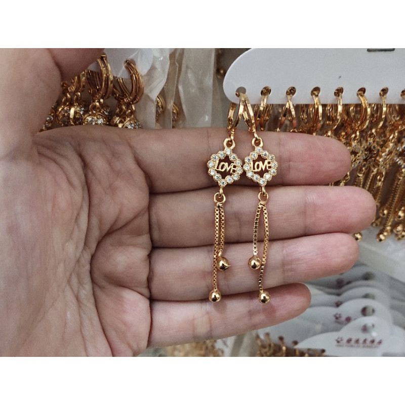 Fifi Fashion Anting Gantung Model Lovely Perhiasan Lapis emas A01 28#